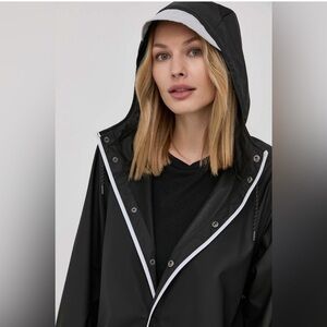 Rain’s Raincoat Unisex Black Reflective Long Size M. NWT